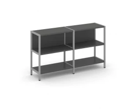 Двухсекционный стеллаж двухярусный 1590х400х879 Shelf System images
