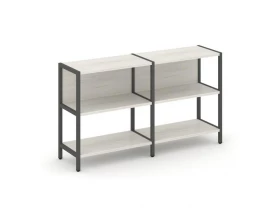 Двухсекционный стеллаж двухярусный 1590х400х879 Shelf System images