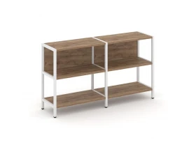 Двухсекционный стеллаж двухярусный 1590х400х879 Shelf System images