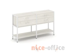 Двухсекционный стеллаж двухярусный с ящиками 1590х400х879 Шелф Систем / Shelf System images