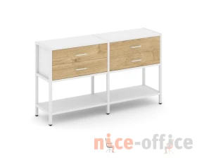 Двухсекционный стеллаж двухярусный с ящиками 1590х400х879 Шелф Систем / Shelf System images