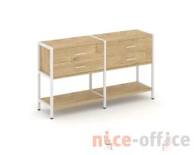 Двухсекционный стеллаж двухярусный с ящиками 1590х400х879 Шелф Систем / Shelf System images