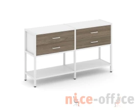 Двухсекционный стеллаж двухярусный с ящиками 1590х400х879 Шелф Систем / Shelf System images