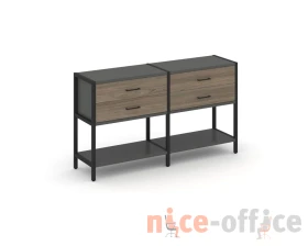 Двухсекционный стеллаж двухярусный с ящиками 1590х400х879 Шелф Систем / Shelf System images