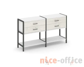 Двухсекционный стеллаж двухярусный с ящиками 1590х400х879 Шелф Систем / Shelf System images