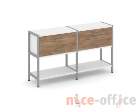 Двухсекционный стеллаж двухярусный с ящиками 1590х400х879 Шелф Систем / Shelf System images
