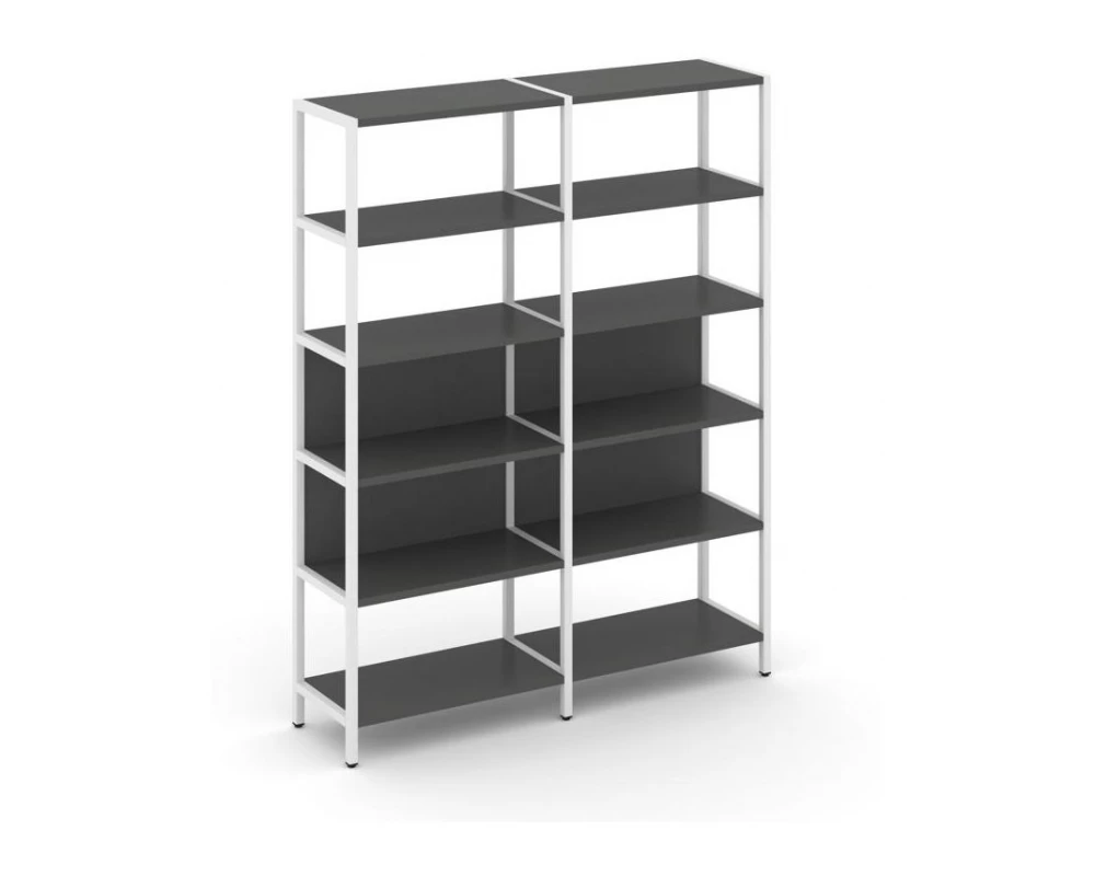Двухсекционный стеллаж пятиярусный 1590х400х1980 Shelf System