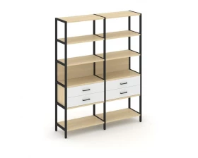 Двухсекционный стеллаж пятиярусный с ящиками 1590х400х1980 Shelf System images