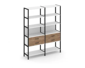 Двухсекционный стеллаж пятиярусный с ящиками 1590х400х1980 Shelf System images