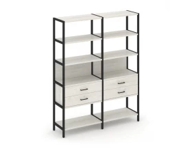 Двухсекционный стеллаж пятиярусный с ящиками 1590х400х1980 Shelf System images