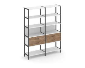 Двухсекционный стеллаж пятиярусный с ящиками 1590х400х1980 Shelf System images