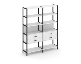 Двухсекционный стеллаж пятиярусный с ящиками 1590х400х1980 Shelf System images