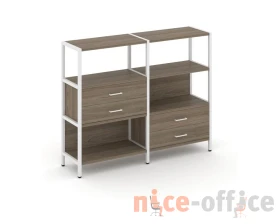 Двухсекционный стеллаж трехярусный с ящиками на двух ярусах 1590х400х1246 Шелф Систем / Shelf System images