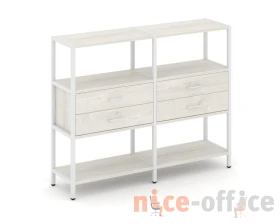 Двухсекционный стеллаж трехярусный с ящиками на одном ярусе 1590х400х1246 Шелф Систем / Shelf System images