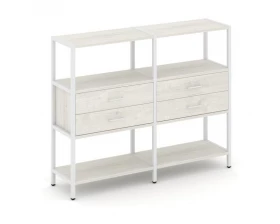 Двухсекционный стеллаж трехярусный с ящиками на одном ярусе 1590х400х1246 Shelf System images