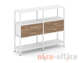 Двухсекционный стеллаж трехярусный с ящиками на одном ярусе 1590х400х1246 Шелф Систем / Shelf System images