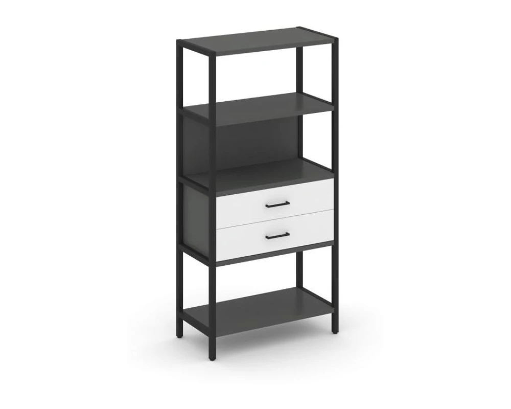 Односекционный стеллаж четырехярусный с ящиками 810х400х1613 Шелф Систем / Shelf System