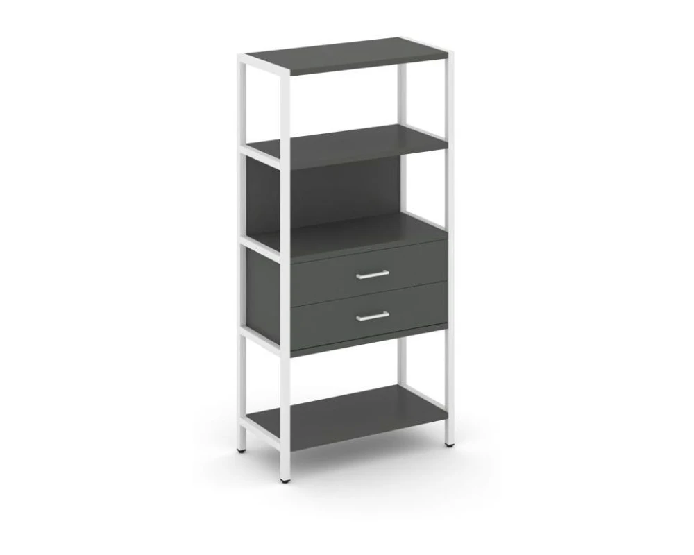 Односекционный стеллаж четырехярусный с ящиками 810х400х1613 Шелф Систем / Shelf System