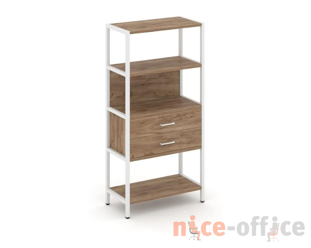 Односекционный стеллаж четырехярусный с ящиками 810х400х1613 Шелф Систем / Shelf System