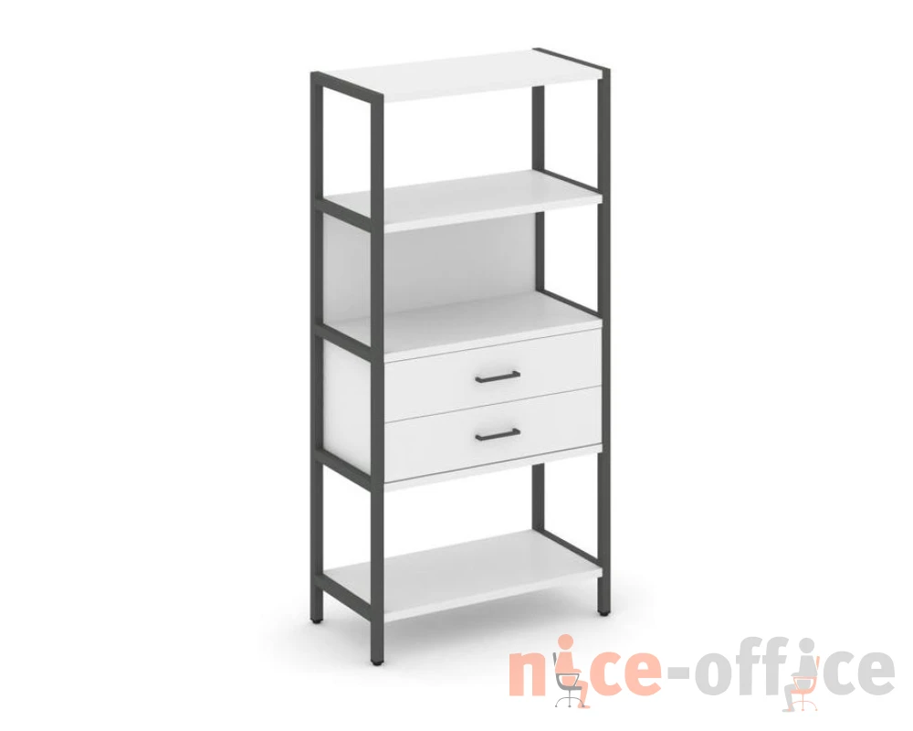 Односекционный стеллаж четырехярусный с ящиками 810х400х1613 Шелф Систем / Shelf System
