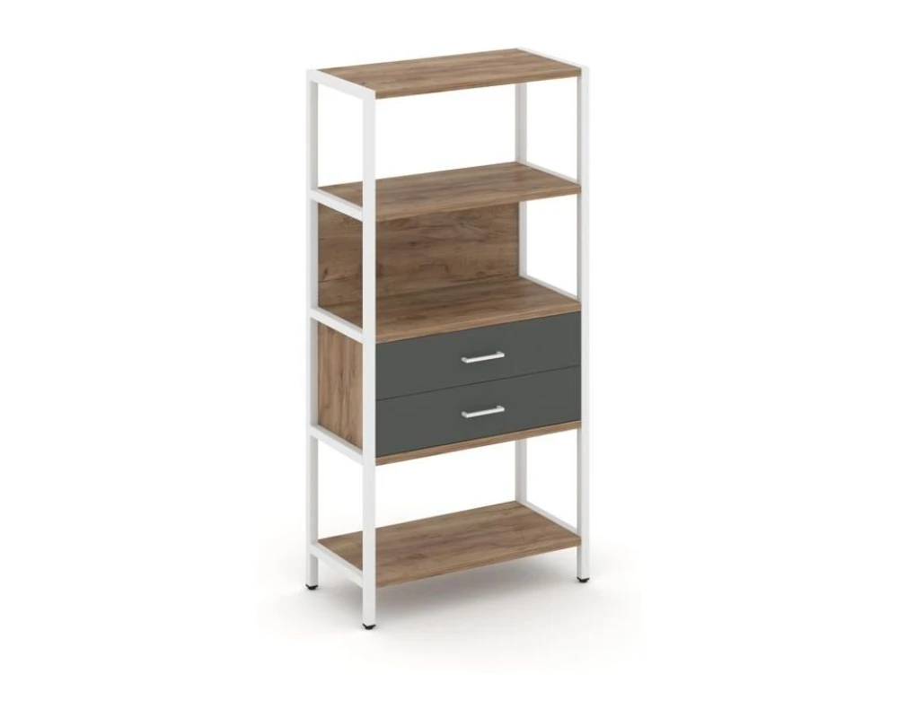 Односекционный стеллаж четырехярусный с ящиками 810х400х1613 Шелф Систем / Shelf System