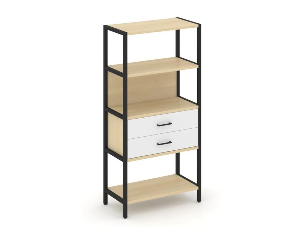 Односекционный стеллаж четырехярусный с ящиками 810х400х1613 Шелф Систем / Shelf System