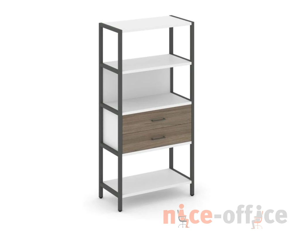 Односекционный стеллаж четырехярусный с ящиками 810х400х1613 Шелф Систем / Shelf System
