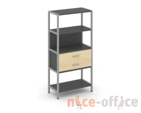 Односекционный стеллаж четырехярусный с ящиками 810х400х1613 Шелф Систем / Shelf System images