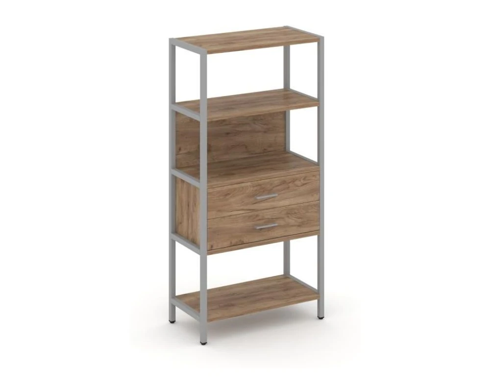 Односекционный стеллаж четырехярусный с ящиками 810х400х1613 Шелф Систем / Shelf System