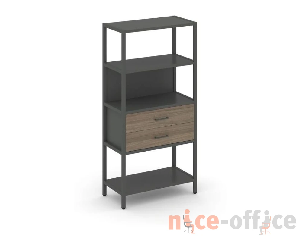Односекционный стеллаж четырехярусный с ящиками 810х400х1613 Шелф Систем / Shelf System