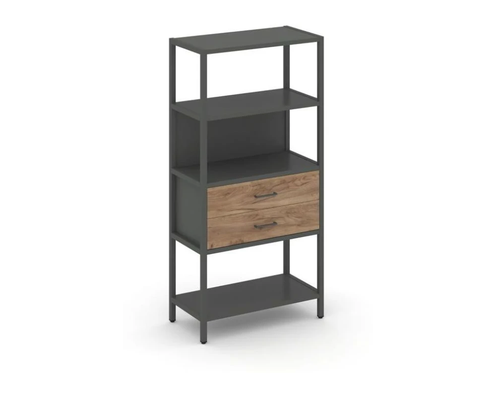 Односекционный стеллаж четырехярусный с ящиками 810х400х1613 Шелф Систем / Shelf System