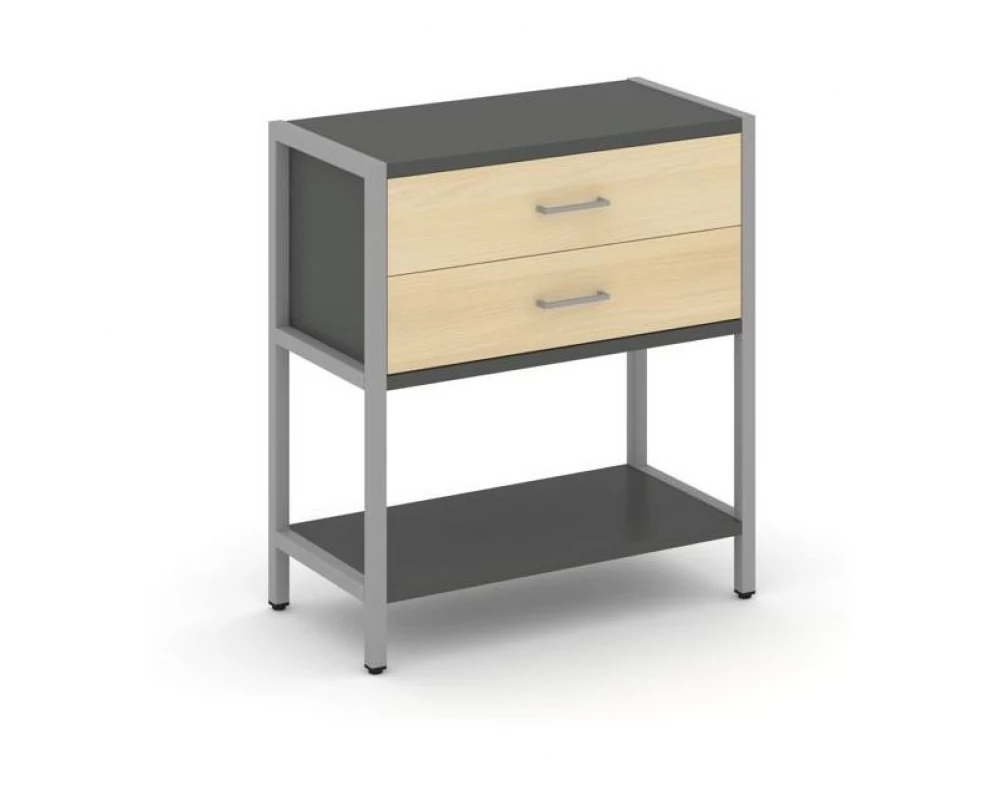 Односекционный стеллаж двухярусный с ящиками 810х400х879 Shelf System