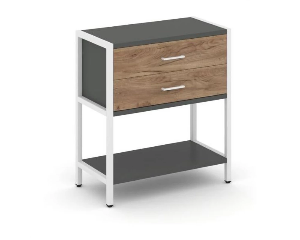 Односекционный стеллаж двухярусный с ящиками 810х400х879 Shelf System