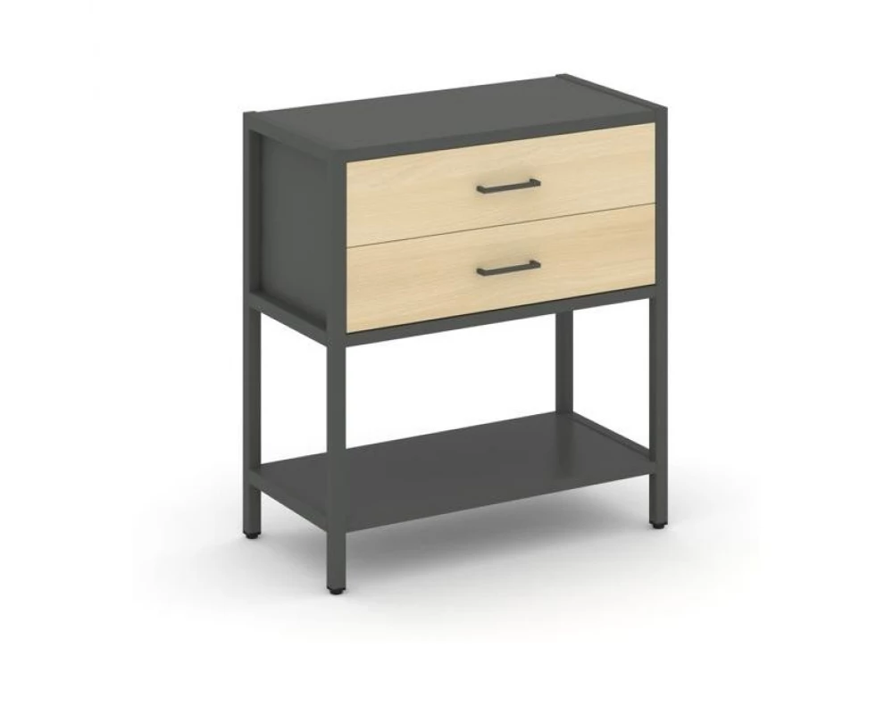 Односекционный стеллаж двухярусный с ящиками 810х400х879 Shelf System