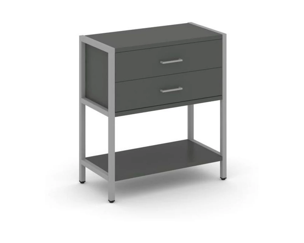 Односекционный стеллаж двухярусный с ящиками 810х400х879 Shelf System