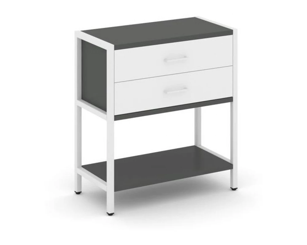 Односекционный стеллаж двухярусный с ящиками 810х400х879 Shelf System