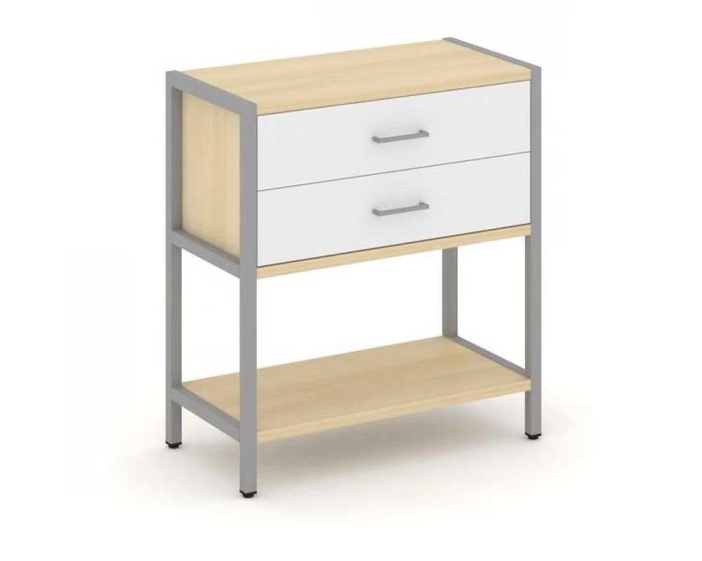 Односекционный стеллаж двухярусный с ящиками 810х400х879 Shelf System