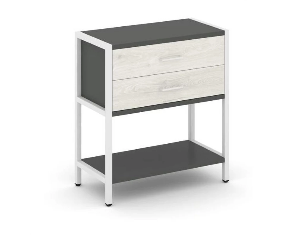 Односекционный стеллаж двухярусный с ящиками 810х400х879 Shelf System