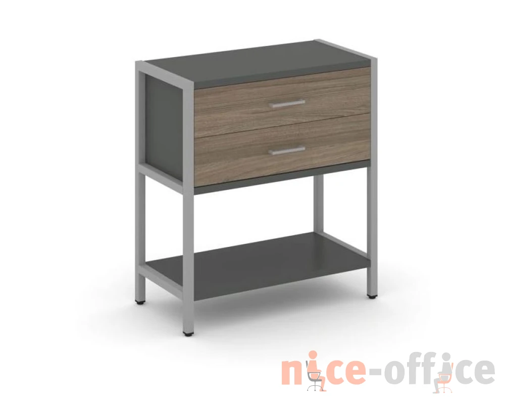Односекционный стеллаж двухярусный с ящиками 810х400х879 Шелф Систем / Shelf System