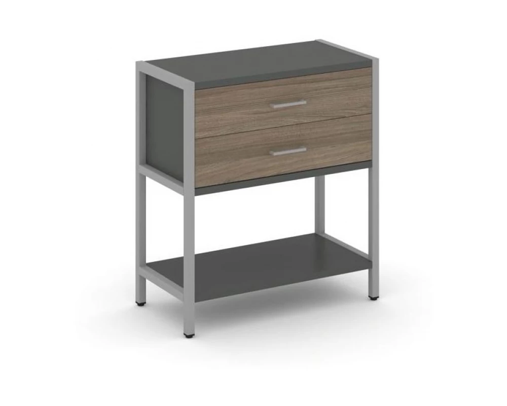 Односекционный стеллаж двухярусный с ящиками 810х400х879 Shelf System