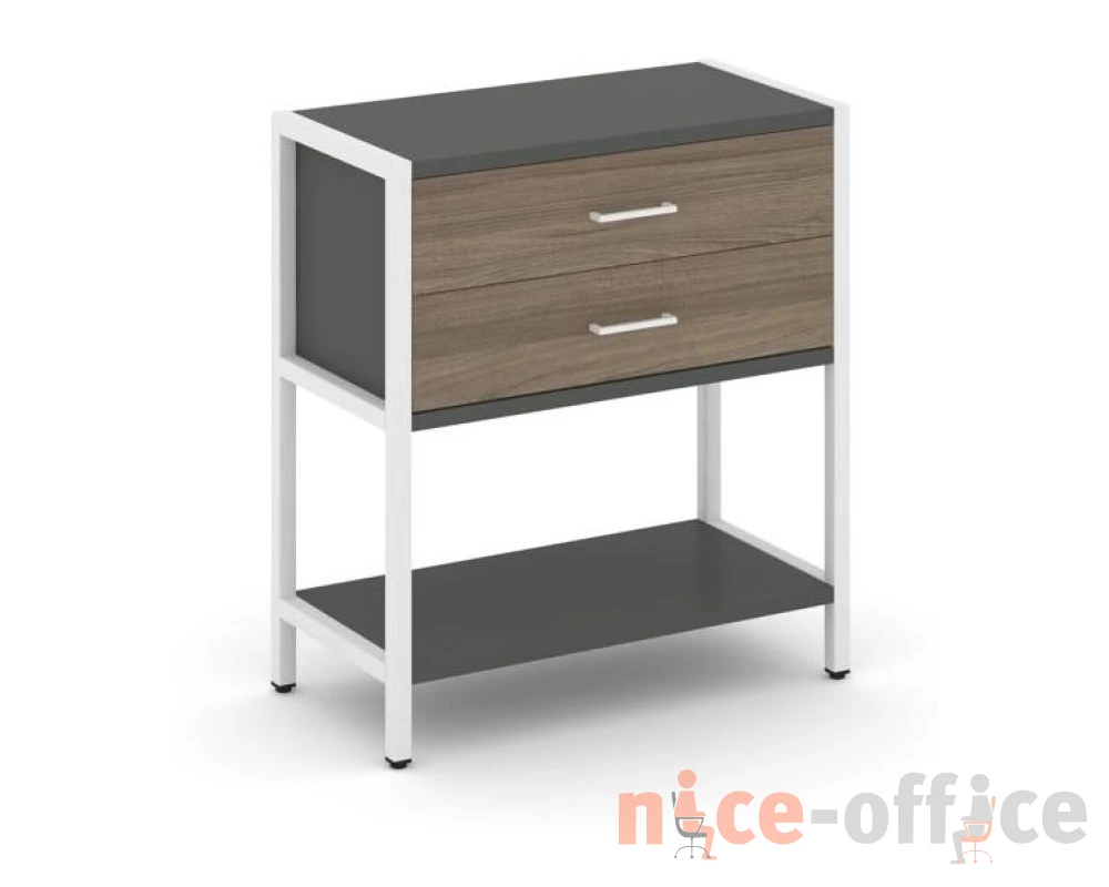 Односекционный стеллаж двухярусный с ящиками 810х400х879 Шелф Систем / Shelf System