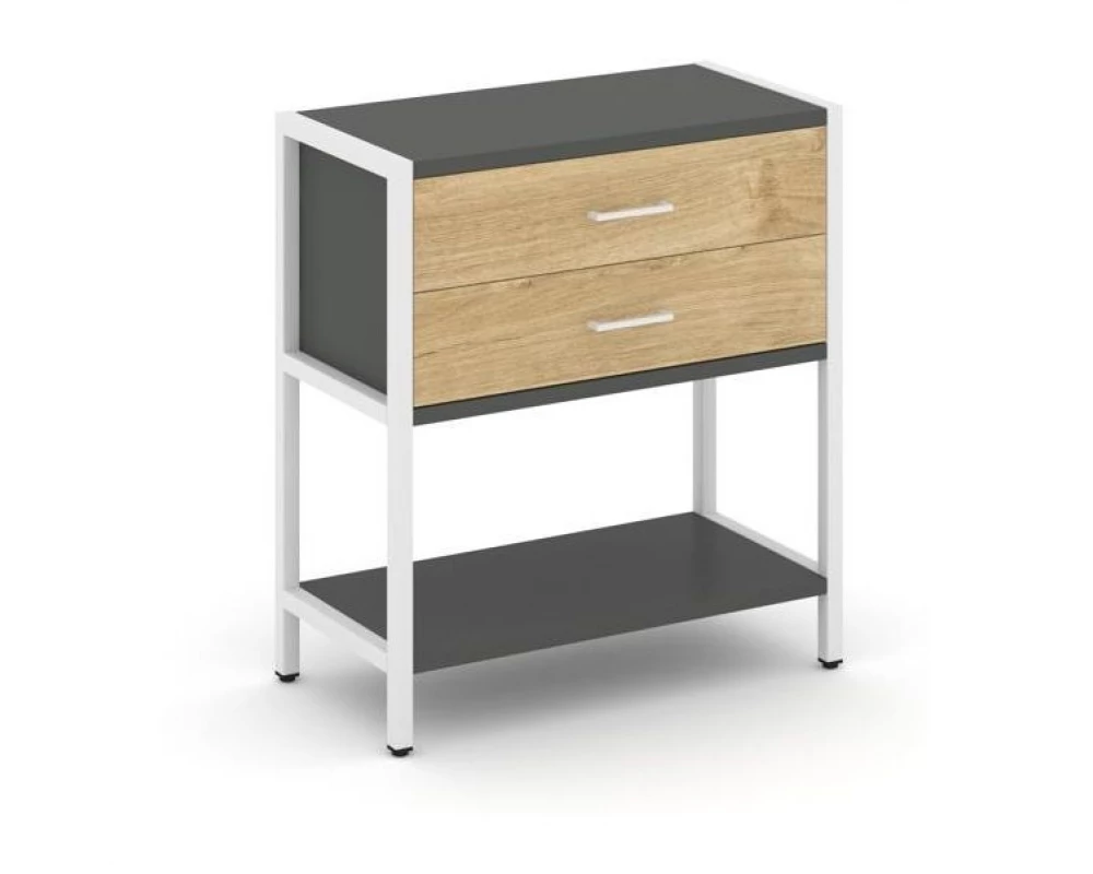 Односекционный стеллаж двухярусный с ящиками 810х400х879 Shelf System