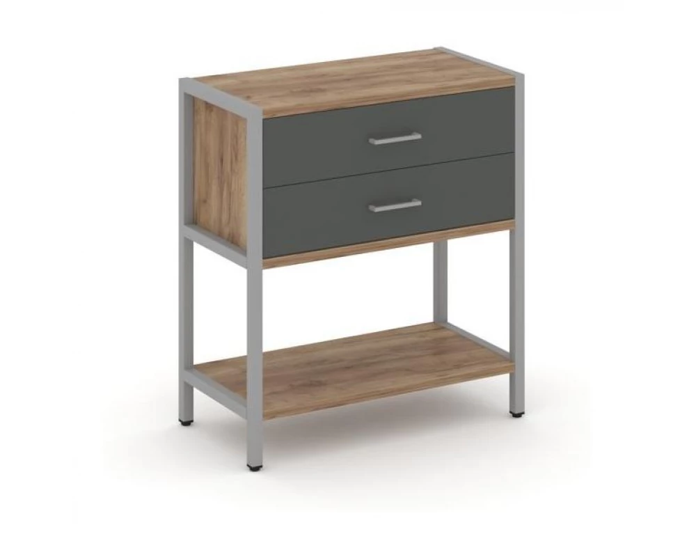 Односекционный стеллаж двухярусный с ящиками 810х400х879 Shelf System