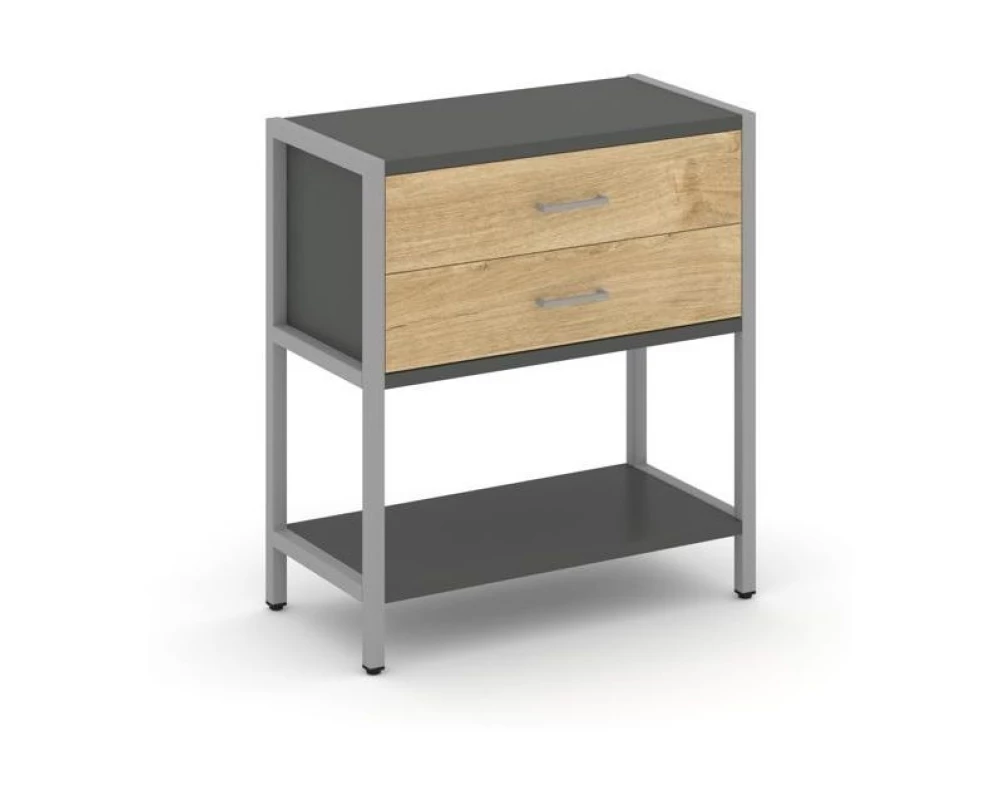 Односекционный стеллаж двухярусный с ящиками 810х400х879 Shelf System