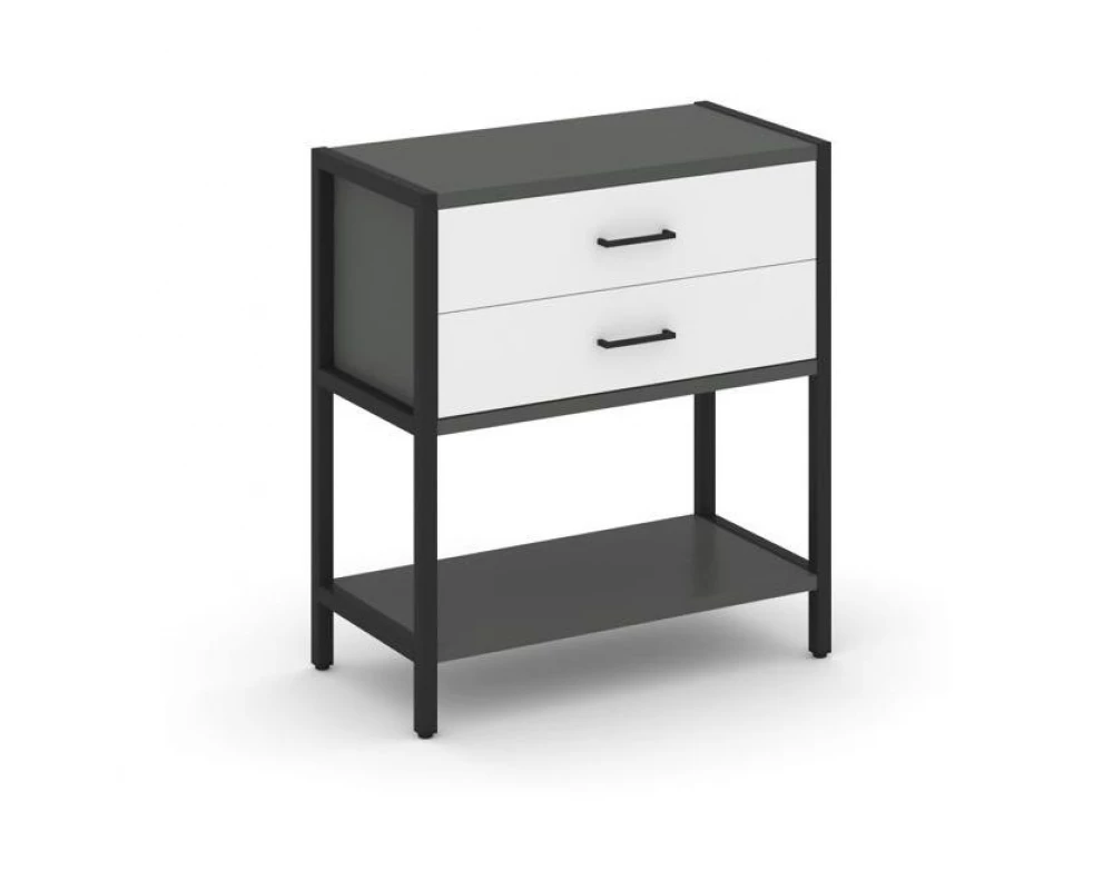 Односекционный стеллаж двухярусный с ящиками 810х400х879 Shelf System