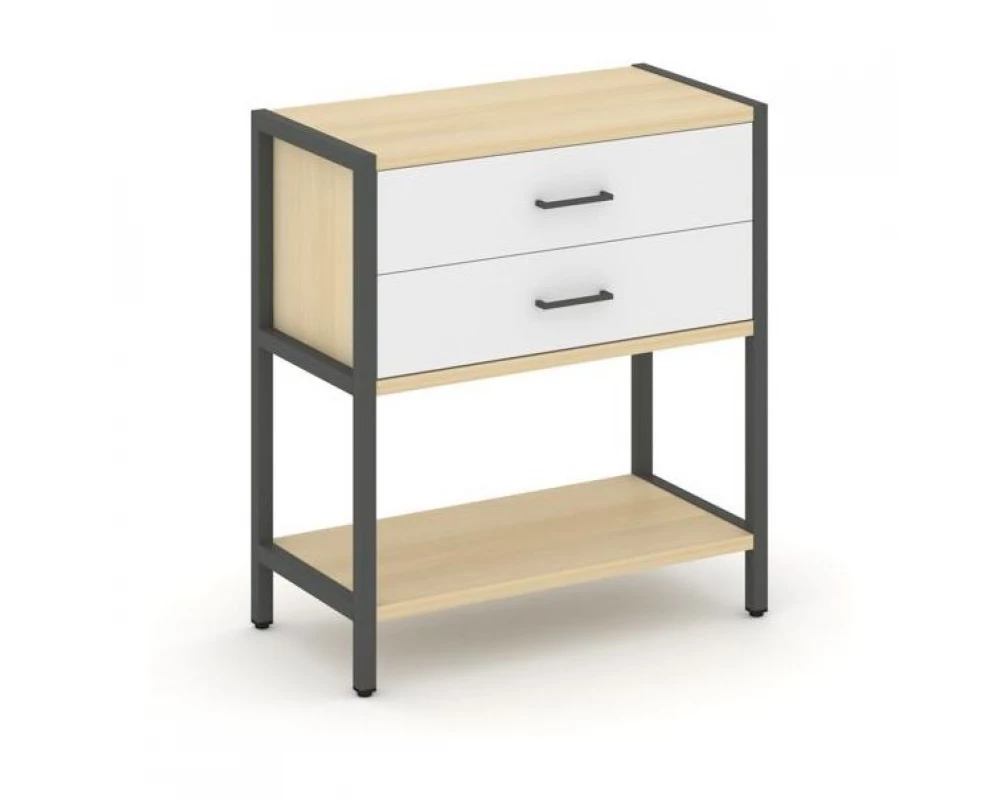 Односекционный стеллаж двухярусный с ящиками 810х400х879 Shelf System