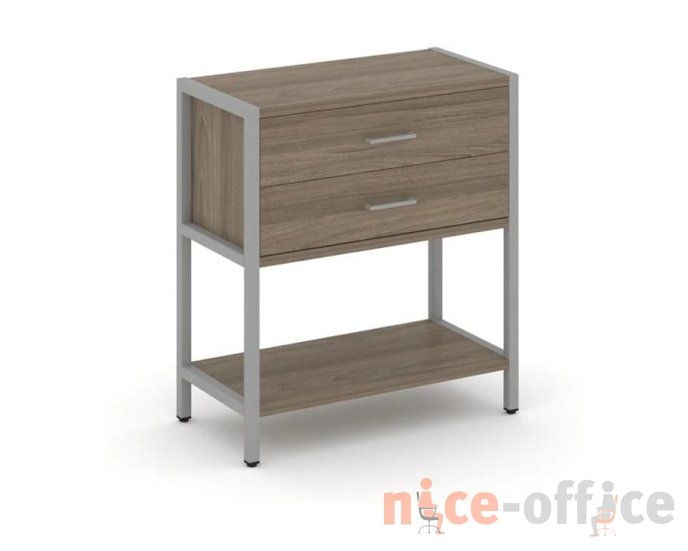 Односекционный стеллаж двухярусный с ящиками 810х400х879 Шелф Систем / Shelf System