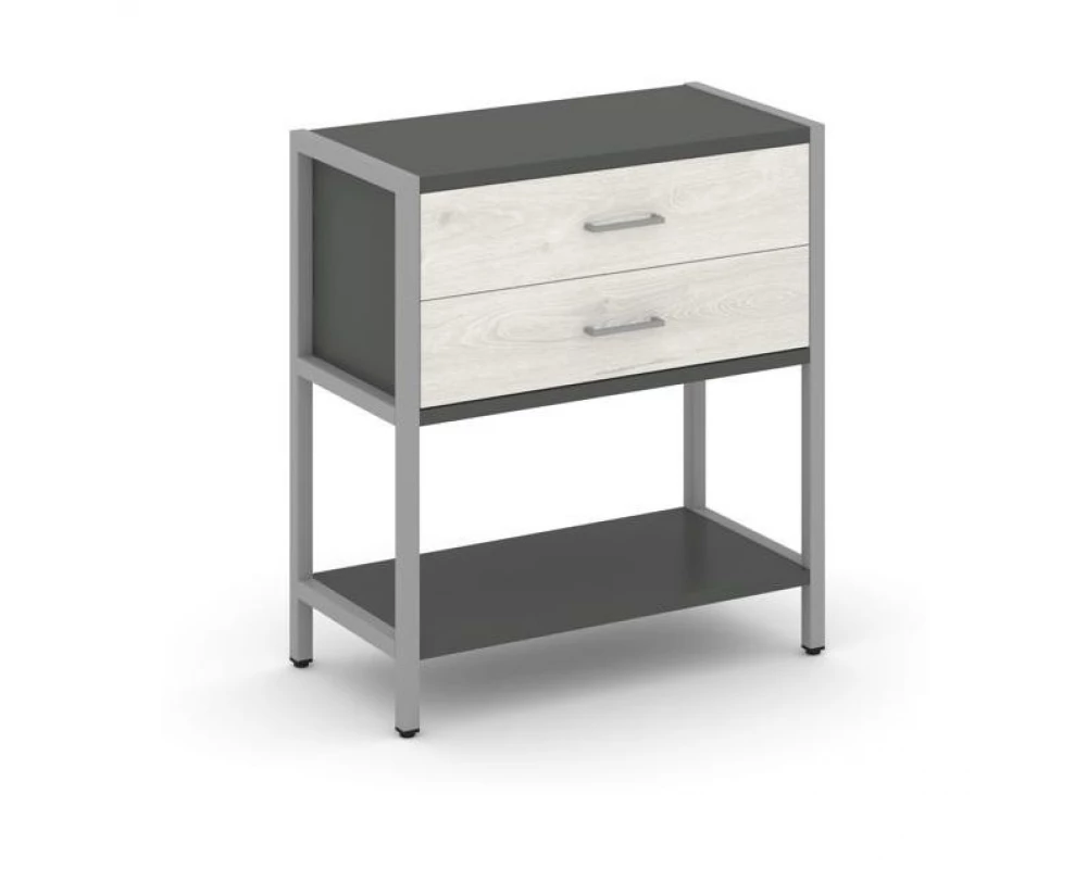 Односекционный стеллаж двухярусный с ящиками 810х400х879 Shelf System