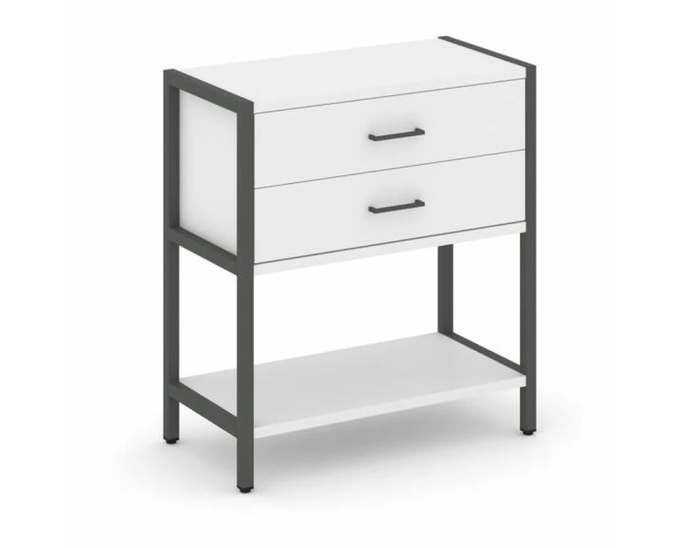 Односекционный стеллаж двухярусный с ящиками 810х400х879 Shelf System