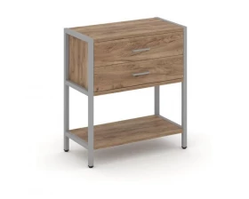 Односекционный стеллаж двухярусный с ящиками 810х400х879 Shelf System images